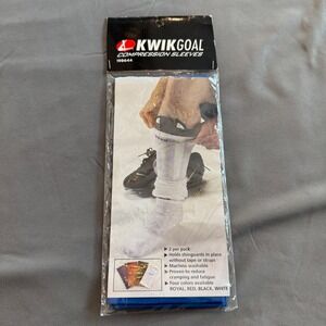 Kwik Goal Compression Sleeves Royal Blue Shinguard Holders 2 Pack 19B644 NEW